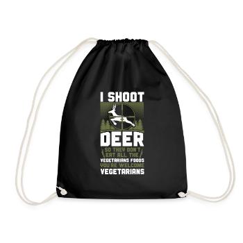 Buck Deer Hunting Hunter - Turnbeutel - Schwarz - Vorne