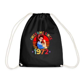 Awesome since 1972 Frauen 50. Geburtstag Geschenk - Turnbeutel - Schwarz - Vorne