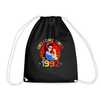 Awesome since 1992 Frauen 30. Geburtstag Geschenk - Turnbeutel - Schwarz - Vorne