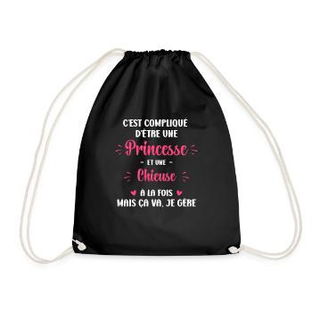 C est compliqué princesse et Chieuse - Sac de sport léger - noir - Devant