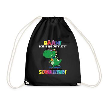 Bääm! Ich Bin Jetzt Schulkind Einschulung - Turnbeutel - Schwarz - Vorne