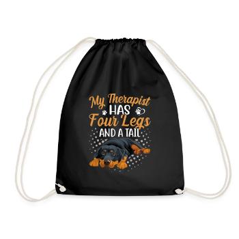 Le thérapeute Rottweiler a quatre jambes drôles - Sac de sport léger - noir - Devant