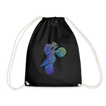 Dirtbike Motocross Form MX Dirt Bike Rider Moto - Drawstring Bag - black - Front