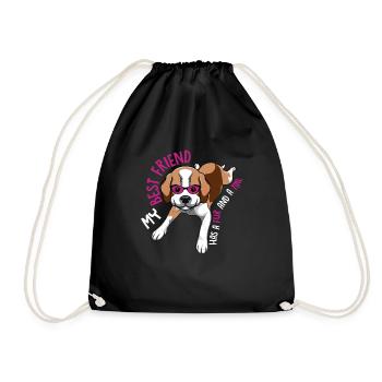 Beagle Bester Freund Hat Fell Und Schwanz Lustige - Turnbeutel - Schwarz - Vorne