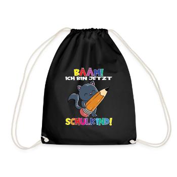 Bääm! Ich Bin Jetzt Schulkind Einschulung - Turnbeutel - Schwarz - Vorne