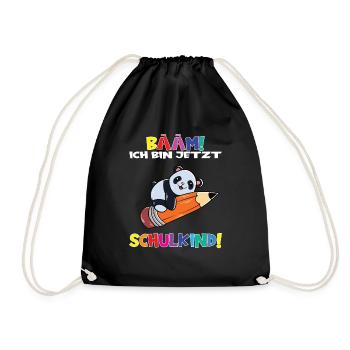 Bääm! Ich Bin Jetzt Schulkind Einschulung - Turnbeutel - Schwarz - Vorne