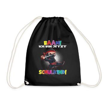 Bääm! Ich Bin Jetzt Schulkind Einschulung - Turnbeutel - Schwarz - Vorne