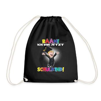 Bääm! Ich Bin Jetzt Schulkind Einschulung - Turnbeutel - Schwarz - Vorne