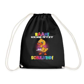 Bääm! Ich Bin Jetzt Schulkind Einschulung - Turnbeutel - Schwarz - Vorne