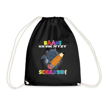 Bääm! Ich Bin Jetzt Schulkind Einschulung - Turnbeutel - Schwarz - Vorne
