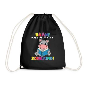 Bääm! Ich Bin Jetzt Schulkind Einschulung - Turnbeutel - Schwarz - Vorne