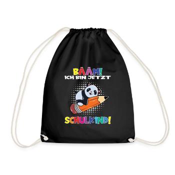 Bääm! Ich Bin Jetzt Schulkind Einschulung - Turnbeutel - Schwarz - Vorne