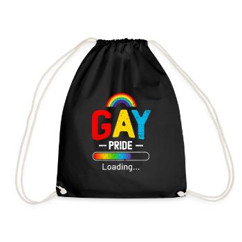 Gay Pride Loading - Turnbeutel - Schwarz - Vorne
