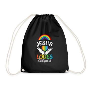 Jésus aime tout le monde gay - Sac de sport léger - noir - Devant