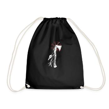 Viking Axe I Walhalla Asgard Motif for Teutons - Drawstring Bag - black - Front