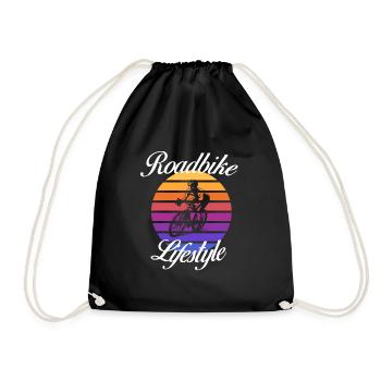 Rennrad Lifestyle - Turnbeutel - Schwarz - Vorne