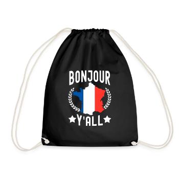 France Gift Paris French French Monaco - Drawstring Bag - black - Front