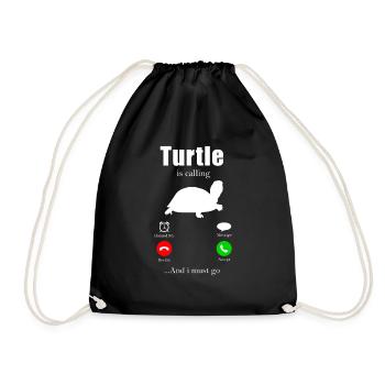 Turtle Gift Kids Reptiles Sea Beach - Drawstring Bag - black - Front