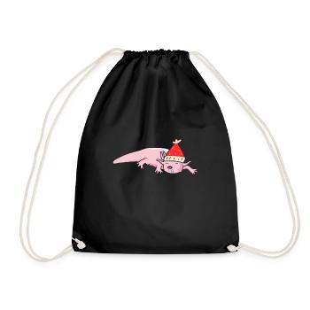 Christmas Axolotl Ugly Christmas Gift Xmas - Drawstring Bag - black - Front