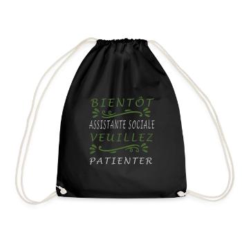 Tshirt femme Bientôt Assistante sociale veuillez p - Sac de sport léger - noir - Devant