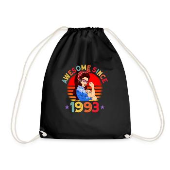 Awesome since 1993 Frauen 29.Geburtstag Geschenk - Turnbeutel - Schwarz - Vorne