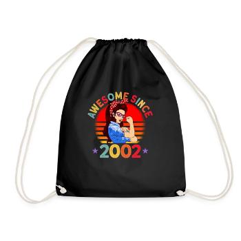 Awesome since 2002 Frauen 20. Geburtstag Geschenk - Turnbeutel - Schwarz - Vorne