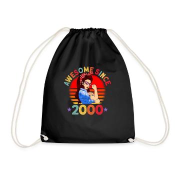 Awesome since 2000 Frauen 22. geburtstag Geschenk - Turnbeutel - Schwarz - Vorne