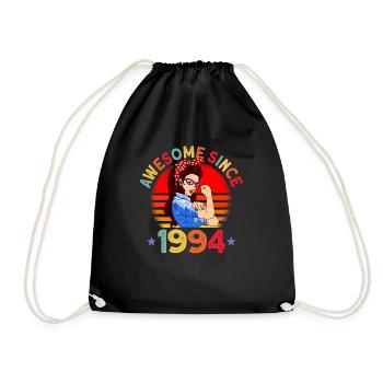 Awesome since 1994 Frauen 28.Geburtstag Geschenk - Turnbeutel - Schwarz - Vorne