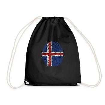 Icelandic flag fingerprint - Turnbeutel - Schwarz - Vorne
