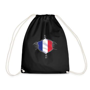 drapeau de la france fier - Sac de sport léger - noir - Devant