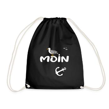 Moin Möwenschiss - Turnbeutel - Schwarz - Vorne