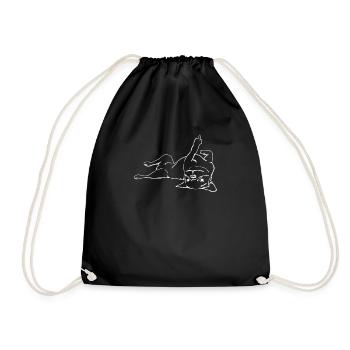 Dog shows middle finger - Statement - Dogs - Drawstring Bag - black - Front