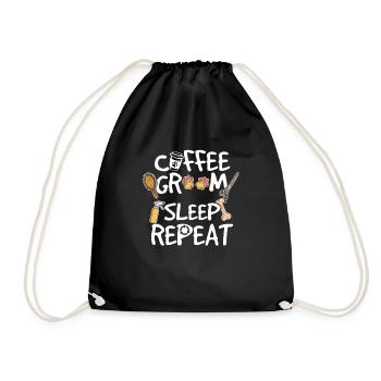 Café Groom Sommeil Répéter Chien Toiletteur Chien Toilettage - Sac de sport léger - noir - Devant