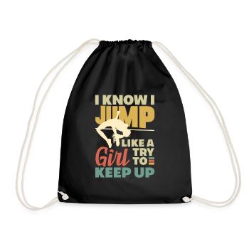 High Jump Jumping Jumper Track and Field Female - Turnbeutel - Schwarz - Vorne