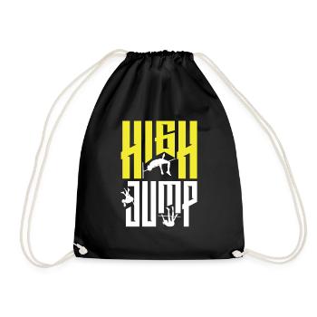High Jump Jumping Jumper Track and Field - Turnbeutel - Schwarz - Vorne
