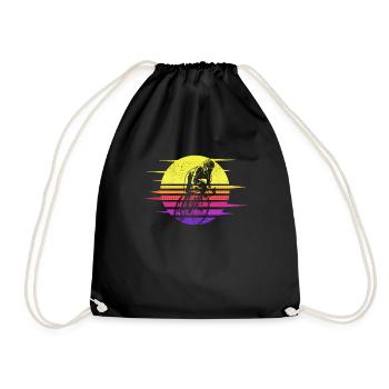 Cyclisme Cyclisme Rétro Coucher de soleil des années 70 - Sac de sport léger - noir - Devant