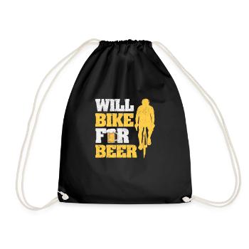 Will Bike pour amateur de bière Vélo de route à vélo drôle - Sac de sport léger - noir - Devant