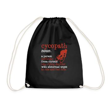Definition Funny Cyclist Bicycle Funnier - Drawstring Bag - black - Front