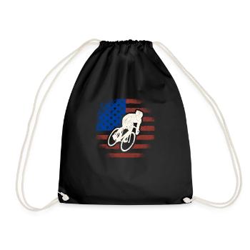 Vintage Cycling Cycle Team Player Sports Fan US - Turnbeutel - Schwarz - Vorne