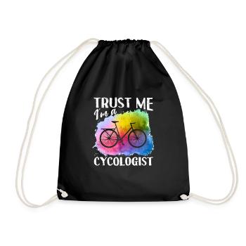 Trust Me I'm a Cycologist Witziges Fahrrad Fahrrad - Turnbeutel - Schwarz - Vorne