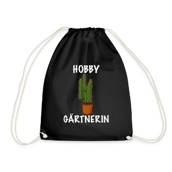 Frauen Garten Outfit die Hobby Gärtnerin - Turnbeutel - Schwarz - Vorne