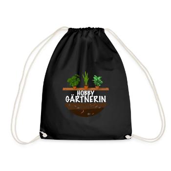 Hobby Gärtnerin das Frauen Garten Outfit - Turnbeutel - Schwarz - Vorne