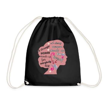 Stronger Woman Feminism Rights Womens Equality - Drawstring Bag - black - Front