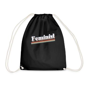 Féminisme féministe rétro Droits Égalité des femmes - Sac de sport léger - noir - Devant