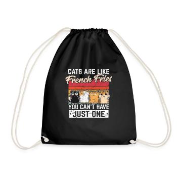 Les chats sont comme Français frites Drôle de chat Amant Noir C - Sac de sport léger - noir - Devant