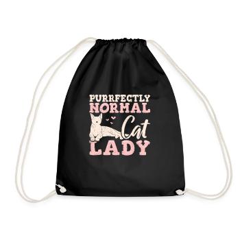 Purrfectly Normal Cat Lady Cat maman Love Cats Drôle - Sac de sport léger - noir - Devant