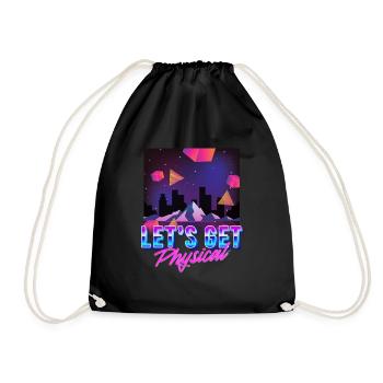 Let's get Physical Vaporwave Aesthetic - Drawstring Bag - black - Front
