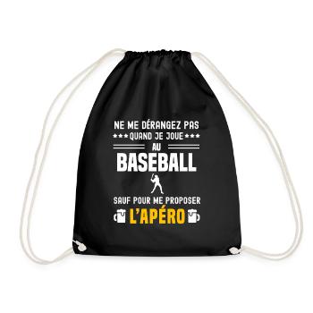 baseball baseballeur ne dérangez pas sauf apéro - Sac de sport léger - noir - Devant