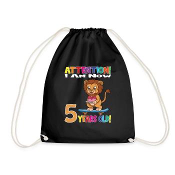 Anniversaire Lion J'ai maintenant 5 ans - Sac de sport léger - noir - Devant
