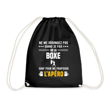 boxe ne dérangez pas sauf apéro - Sac de sport léger - noir - Devant